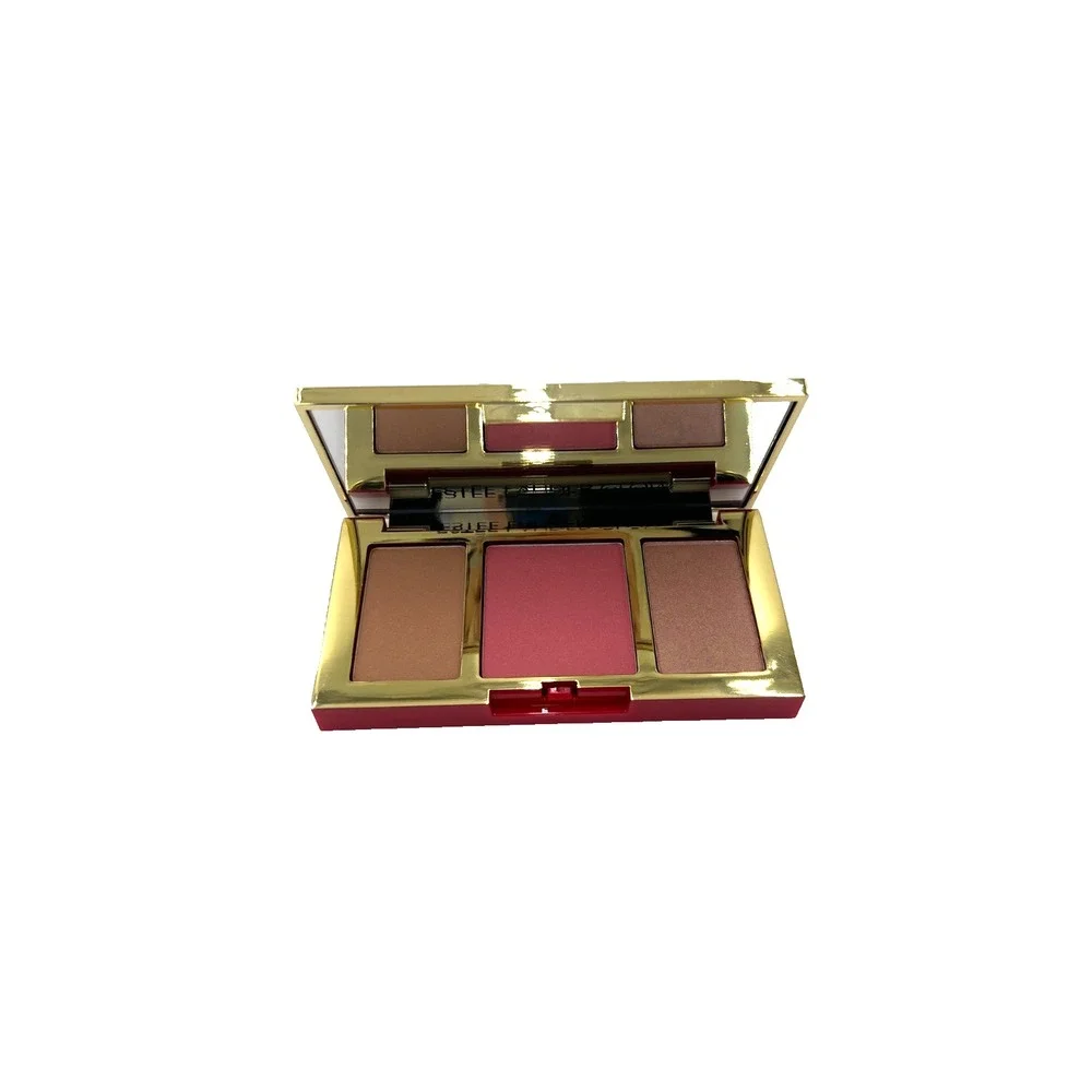 Estee Lauder Pure Color Envy Cheek Blush Bronze Palette Glow & Cosmetic Bag Blue